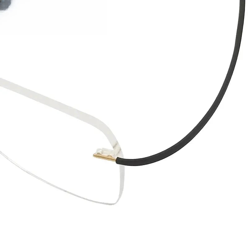 Unisex Oval Rimless Titanium Prescription Glasses 1615 — view 4 | Rx Spectacle