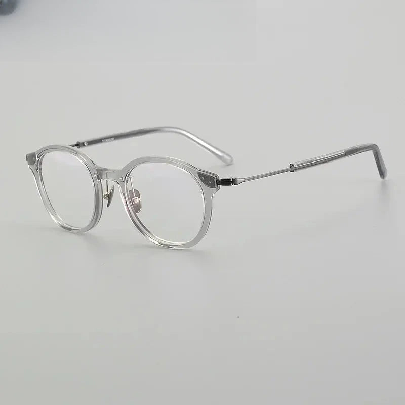 Unisex Round Full Rim Titanium Prescription Glasses 611013 — view 3 | Rx Spectacle