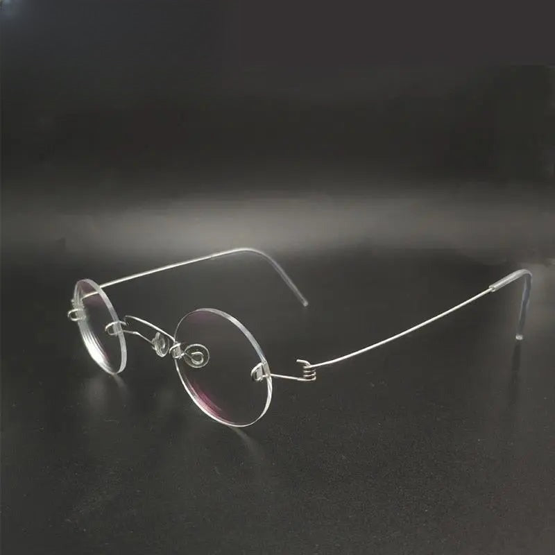 Unisex Round Rimless Stainless Steel Screwless Reading Glasses Y020 — view 1 | Rx Spectacle