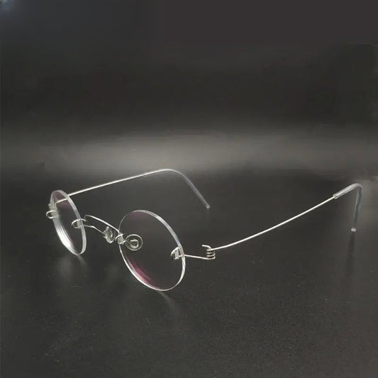 Unisex Round Rimless Stainless Steel Screwless Reading Glasses Y020 — view 1 | Rx Spectacle