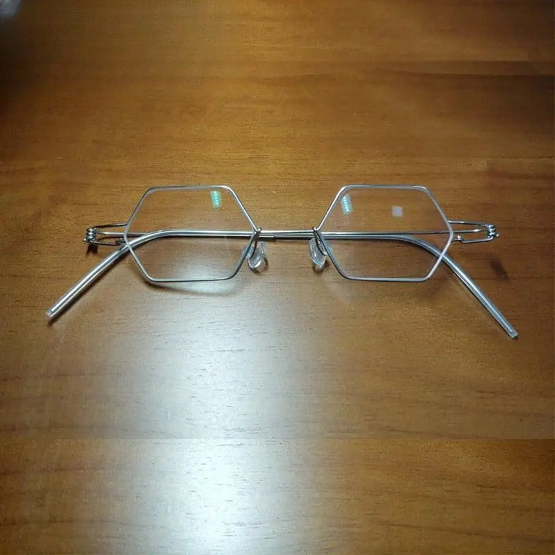 Unisex Polygon Full Rim Stainless Steel Prescription Glasses Y002 — view 2 | Rx Spectacle