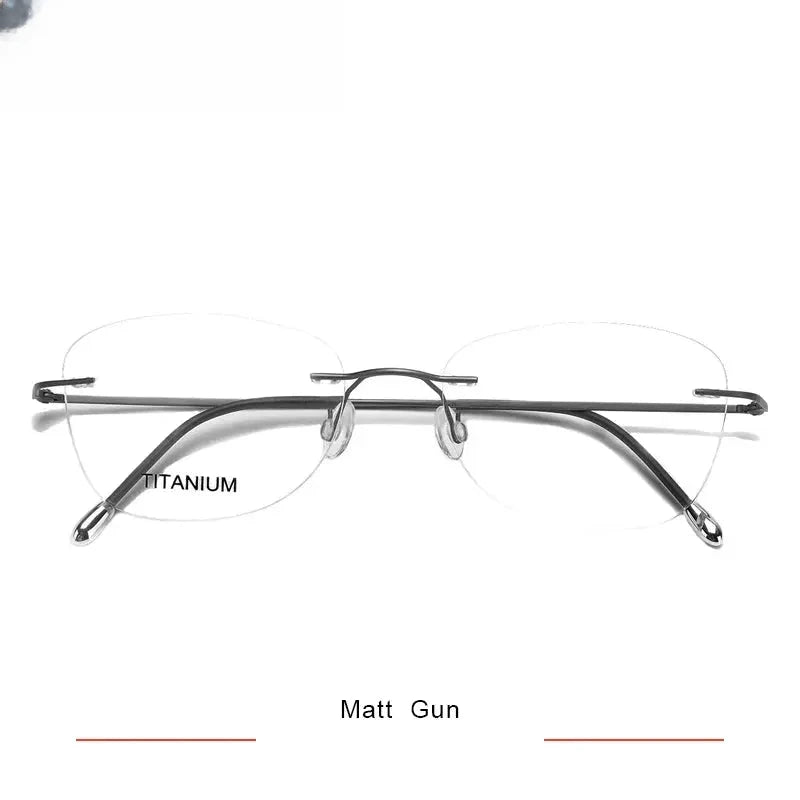 Unisex Oval Rimless Titanium Prescription Glasses 316013 — view 5 | Rx Spectacle
