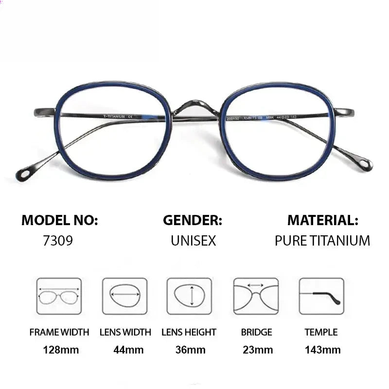 Women's Square Full Rim Titanium Prescription Glasses 73094 — view 3 | Rx Spectacle