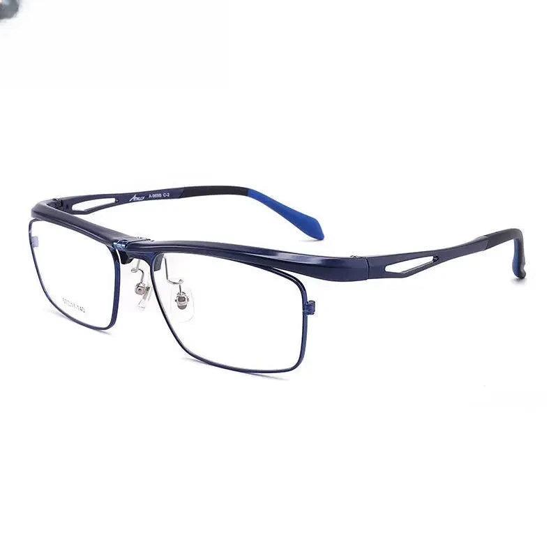 Unisex Square Full Rim Titanium Prescription Glasses 72969 — view 4 | Rx Spectacle