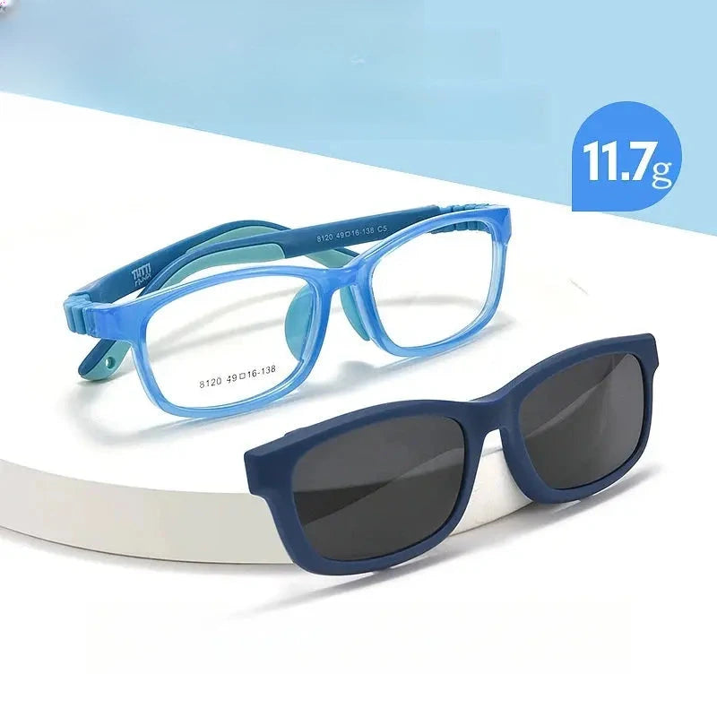 Unisex Square Full Rim Ultem Clip-On Prescription Glasses Y8120 — view 1 | Rx Spectacle