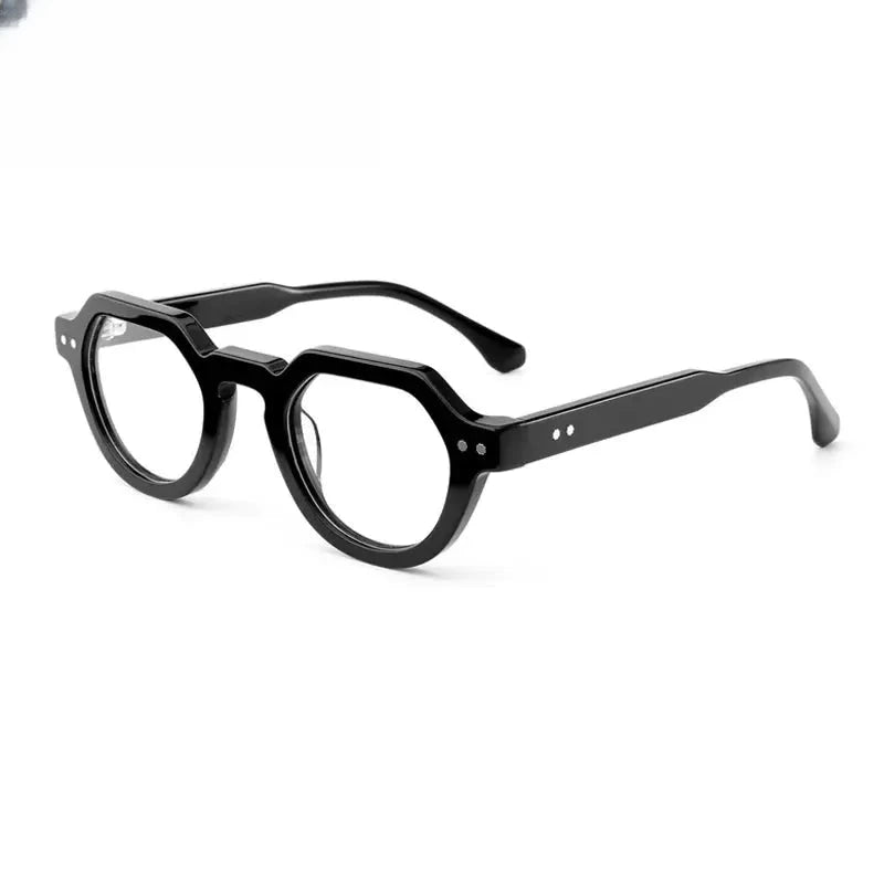 Unisex Round Full Rim Acetate Flat Top Prescription Glasses G66311 — view 3 | Rx Spectacle