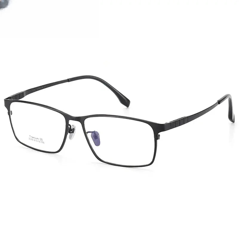 Men's Square Full Rim Titanium Oversized Prescription Glasses 20597 — view 5 | Rx Spectacle