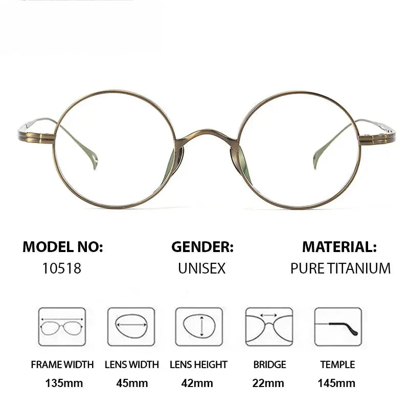 Women's Round Full Rim Titanium Clip-On Prescription Glasses 310518 — view 2 | Rx Spectacle