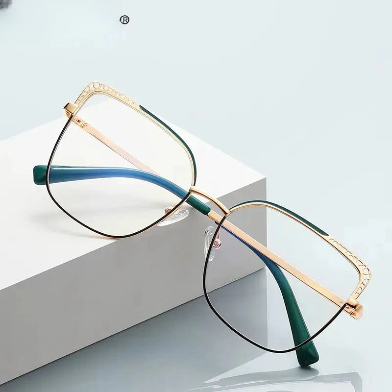 Women's Square Full Rim Alloy Reading Glasses 3114 — view 1 | Rx Spectacle