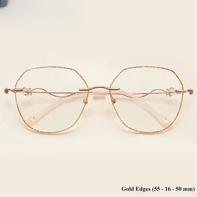 Women's Round Rimless Titanium Prescription Glasses 88128 — view 7 | Rx Spectacle