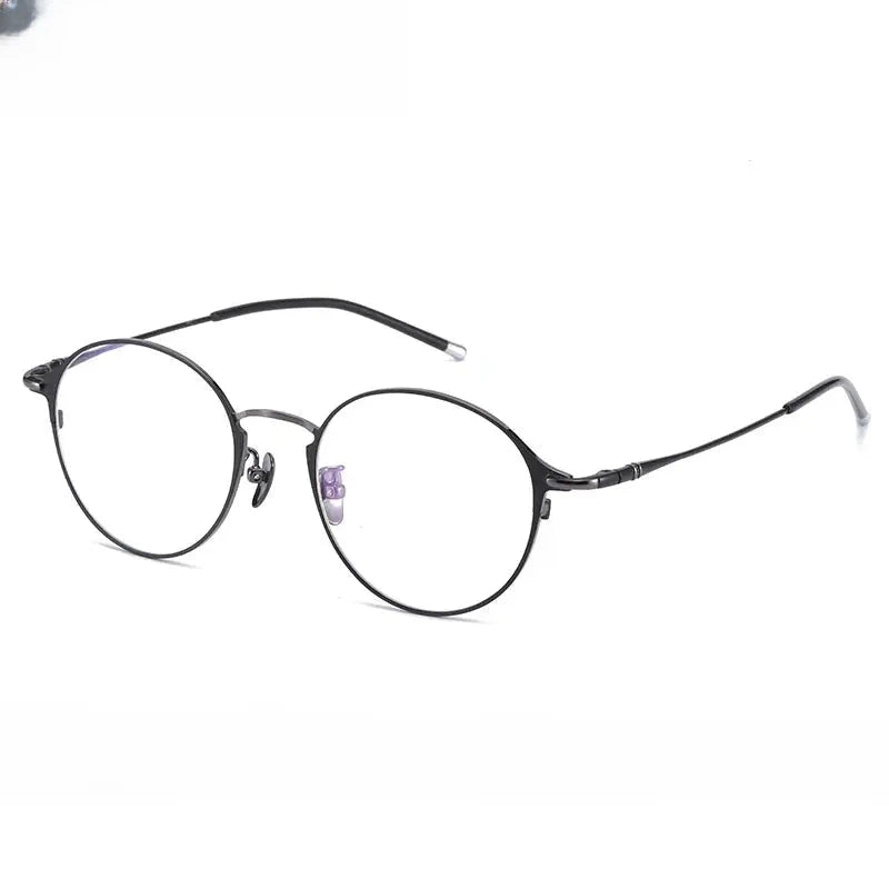 Women's Round Full Rim Titanium Prescription Glasses 316107 — view 4 | Rx Spectacle