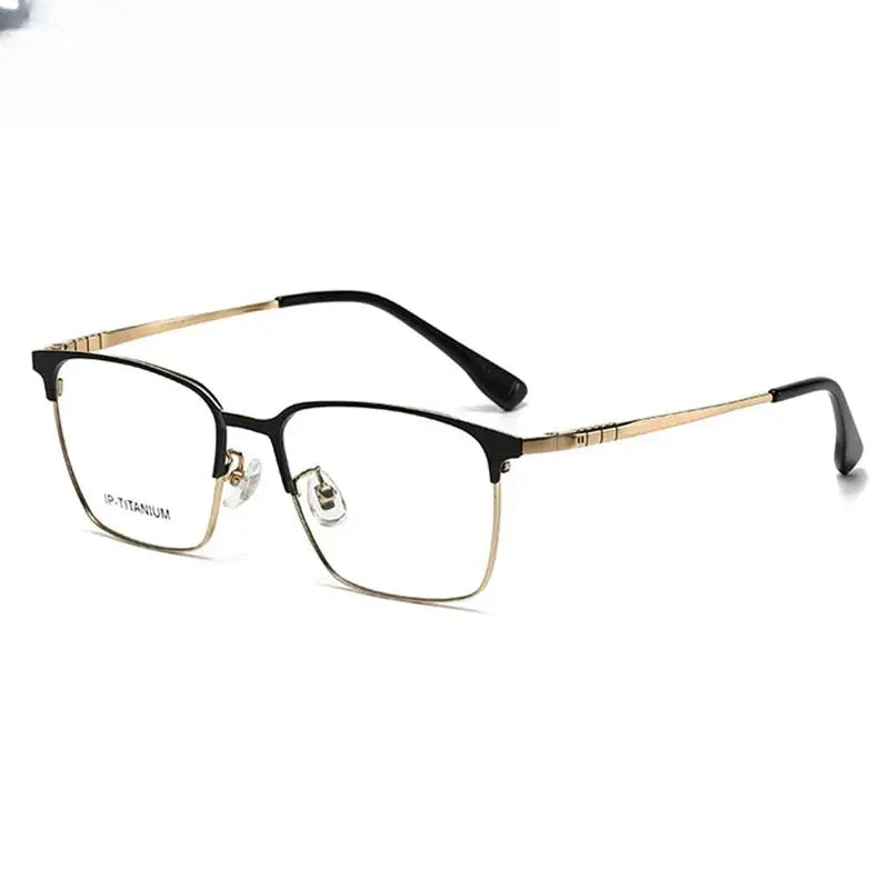 Unisex Square Full Rim Titanium Prescription Glasses 98601 — view 3 | Rx Spectacle
