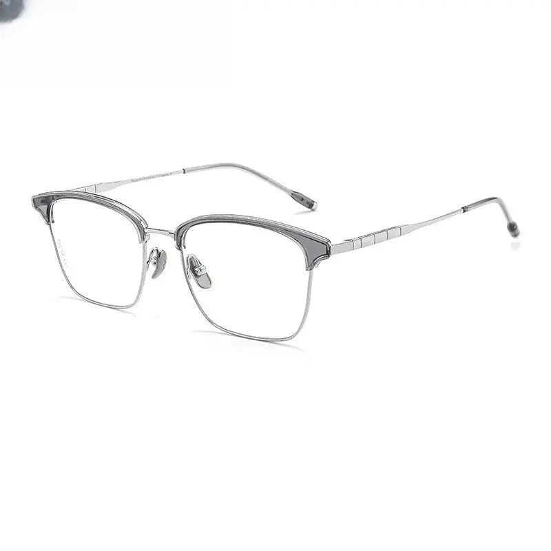 Unisex Square Full Rim Titanium Prescription Glasses 881865 — view 5 | Rx Spectacle