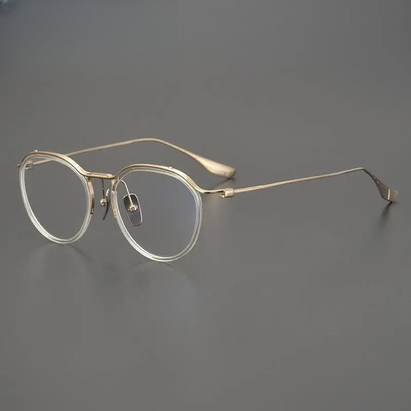 Unisex Round Full Rim Titanium Prescription Glasses Gxyj895 — view 1 | Rx Spectacle