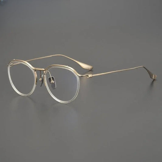 Unisex Round Full Rim Titanium Prescription Glasses Gxyj895 — view 1 | Rx Spectacle