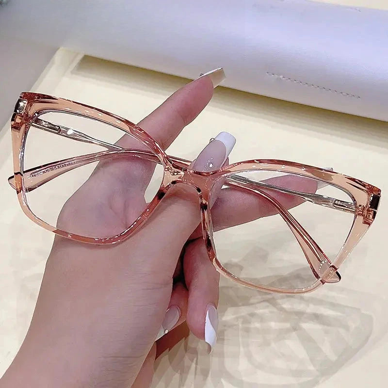 Women's Cat Eye Full Rim Titanium Prescription Glasses 87888 — view 4 | Rx Spectacle