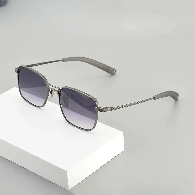 Unisex Square Full Rim Titanium Double Bridge Prescription Glasses 618227 — view 2 | Rx Spectacle
