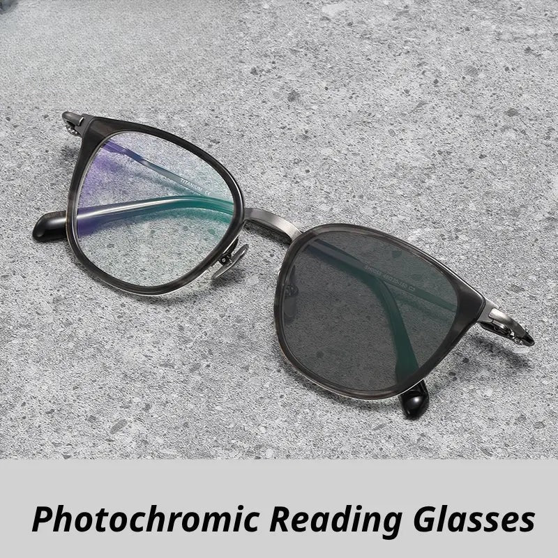 Unisex Square Full Rim Titanium Oversized Reading Glasses 840059 — view 1 | Rx Spectacle