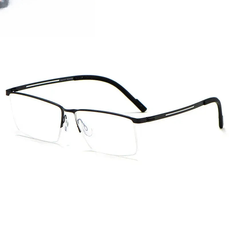 Men's Square Semi-Rimless Alloy Prescription Glasses 642129 — view 4 | Rx Spectacle
