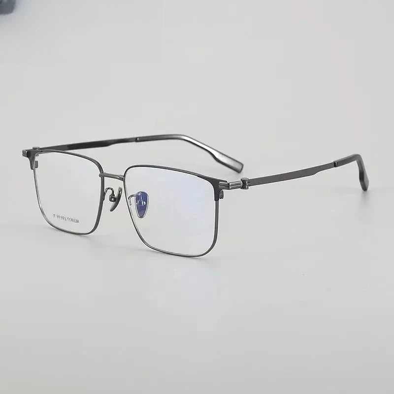 Men's Square Full Rim Titanium Prescription Glasses 966024 — view 4 | Rx Spectacle