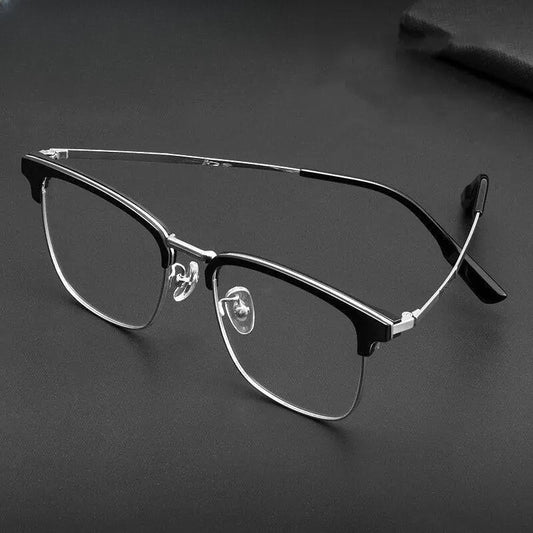 Men's Square Full Rim Titanium Prescription Glasses 2312YJ — view 1 | Rx Spectacle