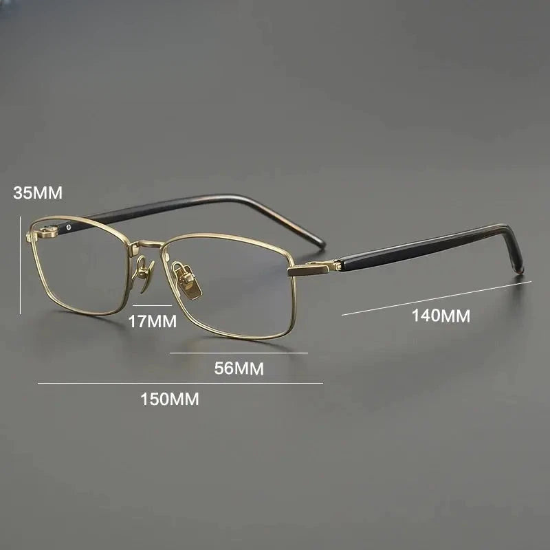 Unisex Polygon Full Rim Titanium Oversized Prescription Glasses 762648 — view 2 | Rx Spectacle