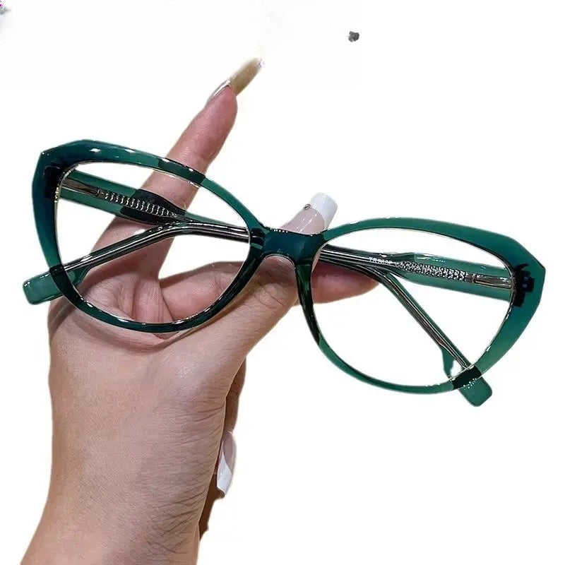Women's Cat Eye Full Rim Titanium Prescription Glasses 87887 — view 1 | Rx Spectacle
