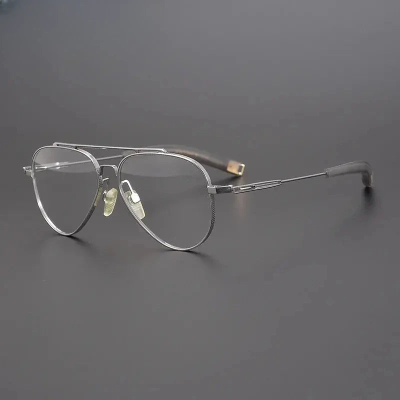 Men's Oval Full Rim Titanium Double Bridge Prescription Glasses 101776 — view 4 | Rx Spectacle