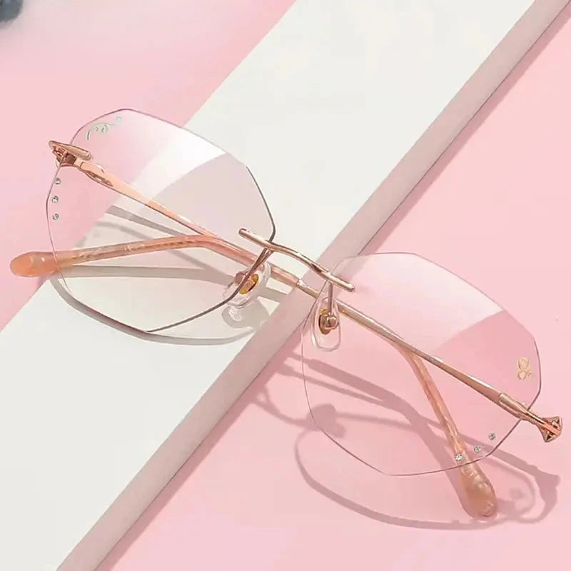 Women's Oval Rimless Titanium Prescription Glasses 316087 — view 1 | Rx Spectacle