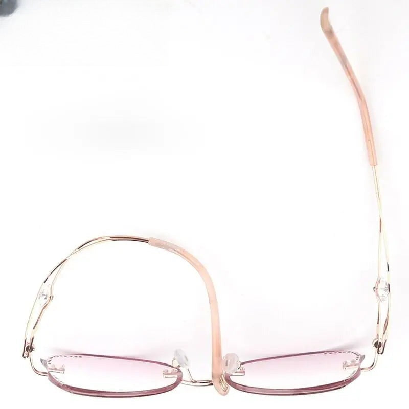 Women's Butterfly Rimless Titanium Prescription Glasses 88061 — view 7 | Rx Spectacle