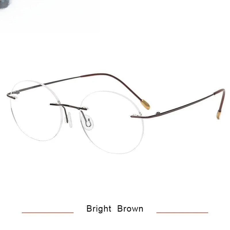 Unisex Round Rimless Titanium Prescription Glasses Kr6012 — view 7 | Rx Spectacle