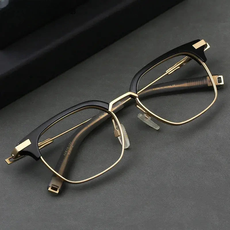 Unisex Square Full Rim Titanium Reading Glasses 814107 — view 1 | Rx Spectacle