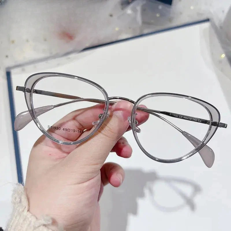 Women's Cat Eye Full Rim Titanium Prescription Glasses 119304 — view 7 | Rx Spectacle