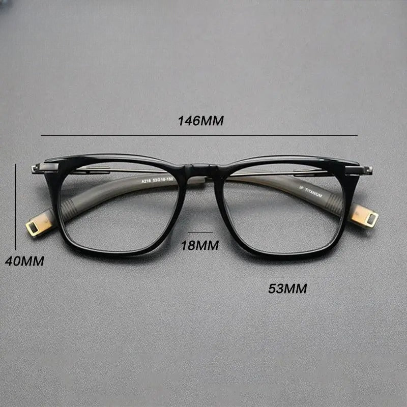 Unisex Square Full Rim Titanium Prescription Glasses Gxyj768 — view 8 | Rx Spectacle