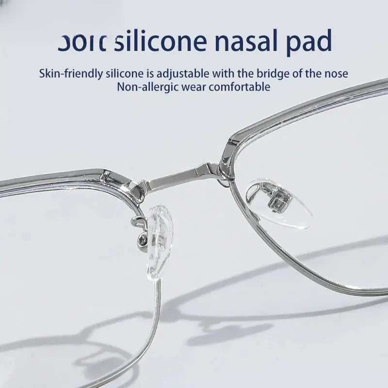Men's Square Full Rim Titanium Reading Glasses 8026 — view 6 | Rx Spectacle