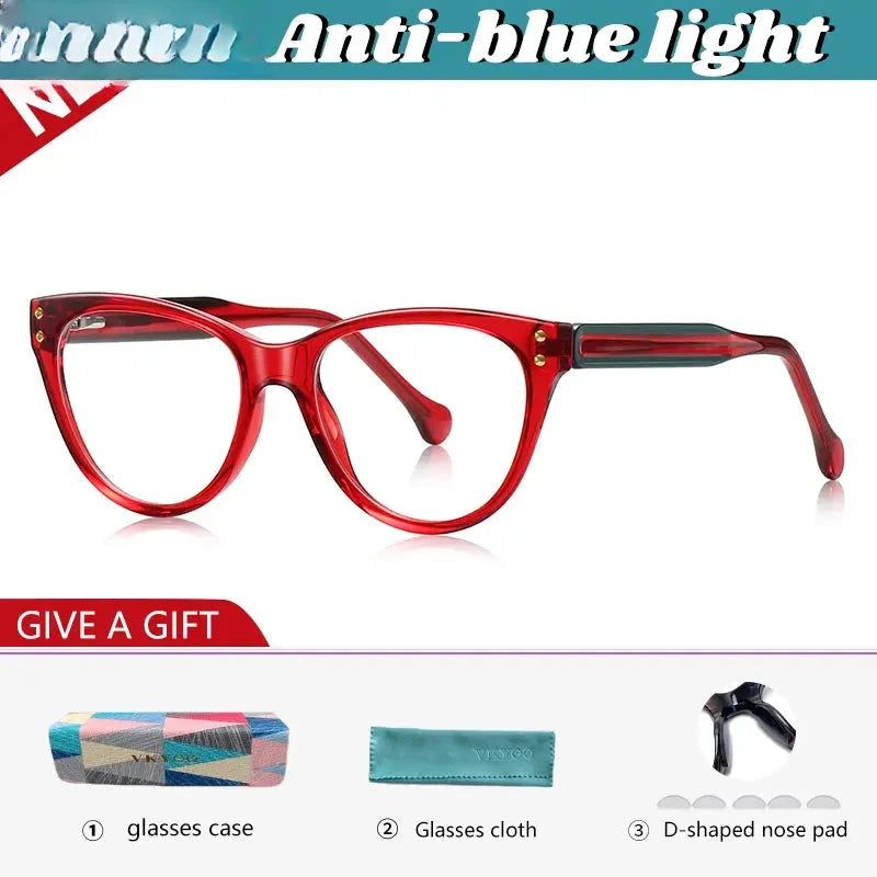 Women's Cat Eye Full Rim TR90 Reading Glasses 74102 — view 8 | Rx Spectacle