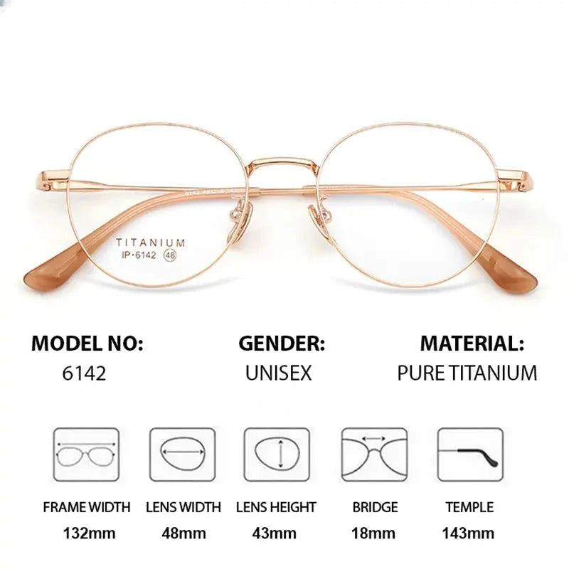 Women's Oval Full Rim Titanium Prescription Glasses 406142 — view 2 | Rx Spectacle