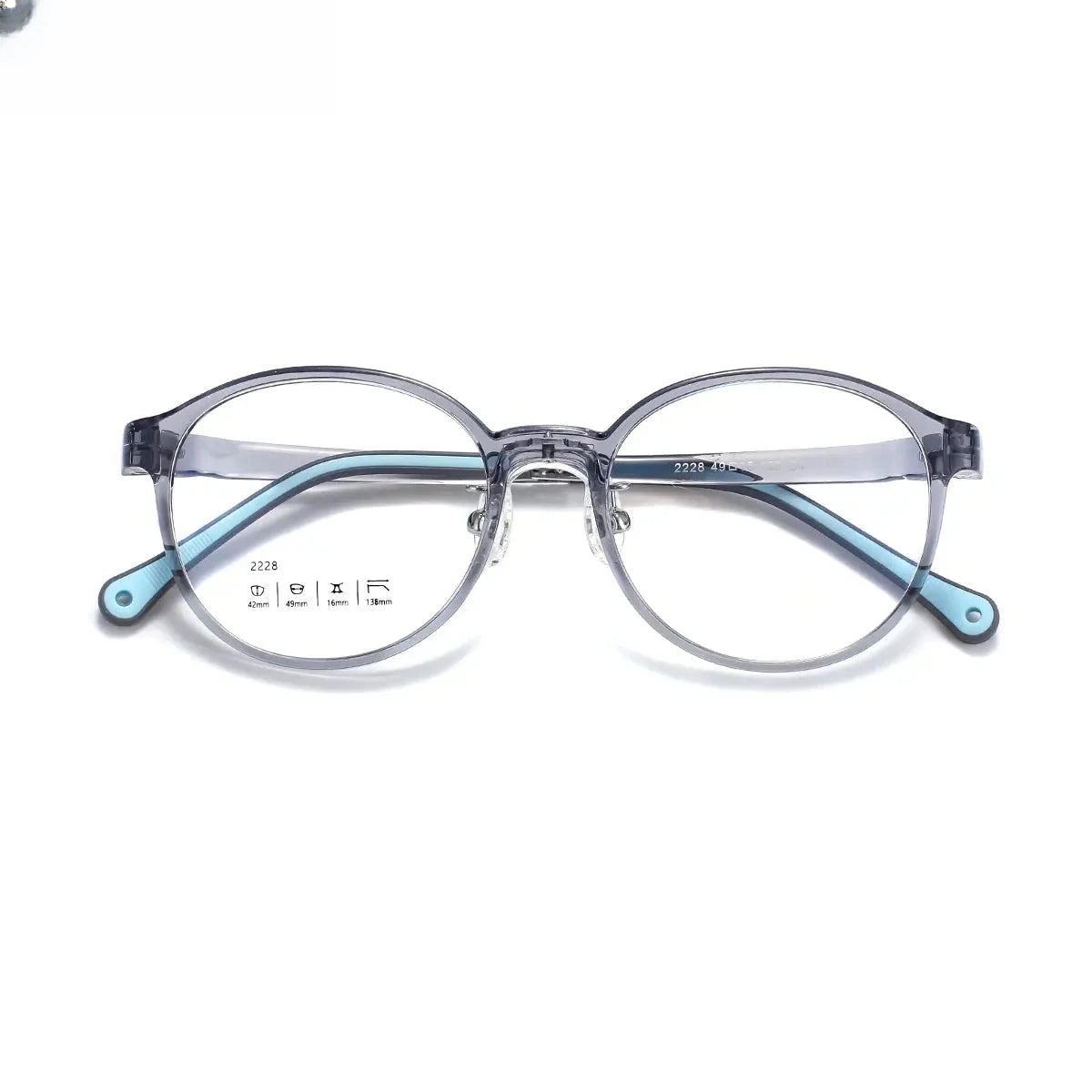 Unisex Oval Full Rim Titanium Prescription Glasses 2228 — view 3 | Rx Spectacle