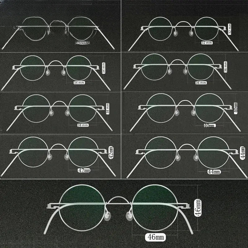 Unisex Round Full Rim Stainless Steel Prescription Glasses Y3030 — view 6 | Rx Spectacle