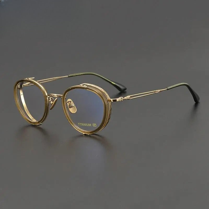 Unisex Round Full Rim Titanium Prescription Glasses Gxyj1050 — view 1 | Rx Spectacle