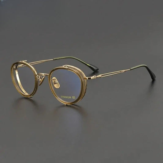 Unisex Round Full Rim Titanium Prescription Glasses Gxyj1050 — view 1 | Rx Spectacle