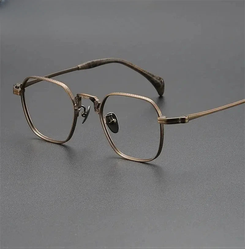 Unisex Polygon Full Rim Titanium Oversized Prescription Glasses 680866 — view 1 | Rx Spectacle