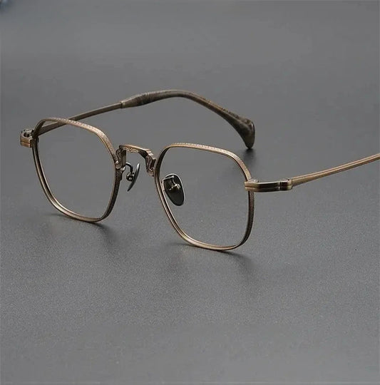 Unisex Polygon Full Rim Titanium Oversized Prescription Glasses 680866 — view 1 | Rx Spectacle