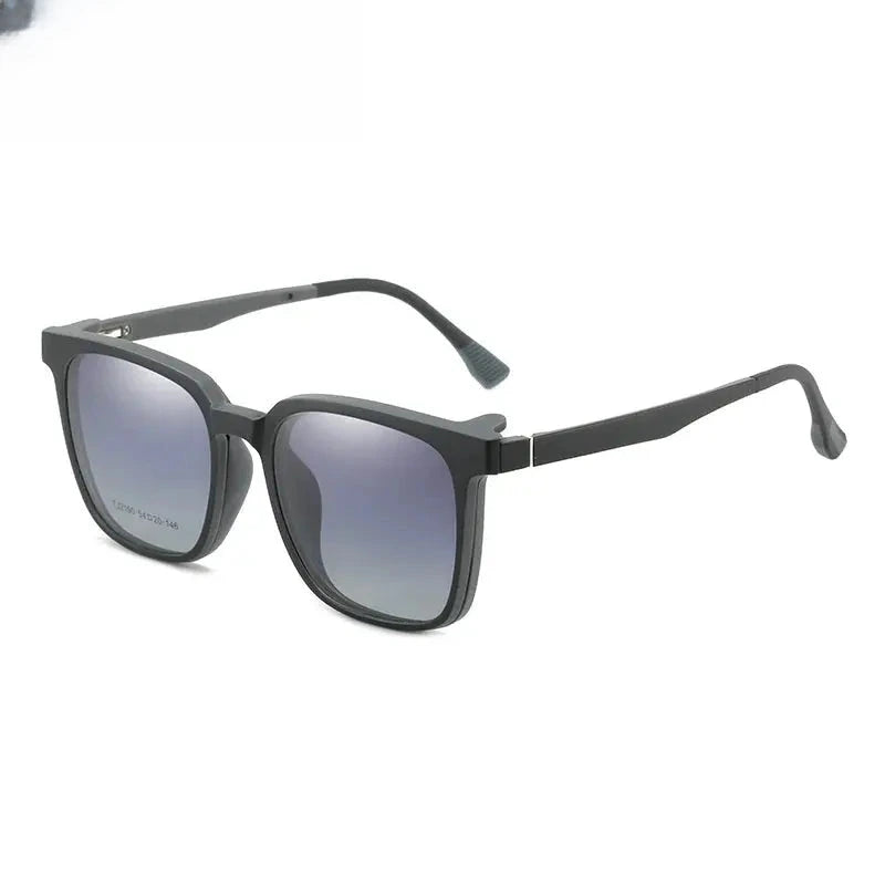 Unisex Square Full Rim Titanium Clip-On Prescription Glasses 21907 — view 6 | Rx Spectacle
