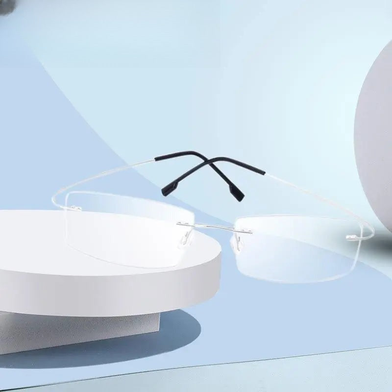 Unisex Rimless Titanium Prescription Glasses J0860 — view 1 | Rx Spectacle
