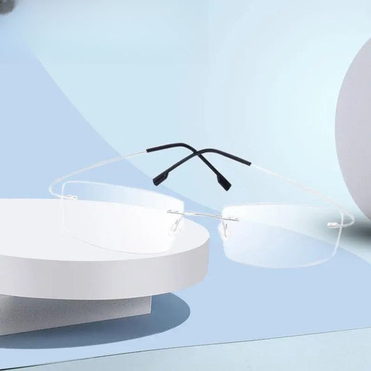 Unisex Rimless Titanium Prescription Glasses J0860 — view 1 | Rx Spectacle