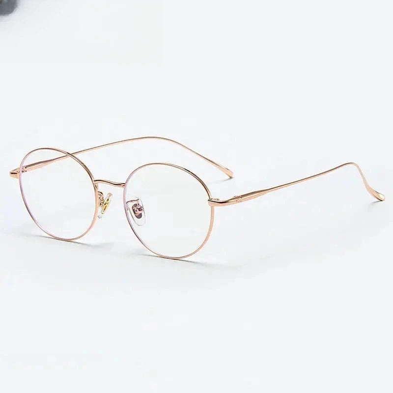Women's Round Full Rim Titanium Prescription Glasses 72093 — view 6 | Rx Spectacle