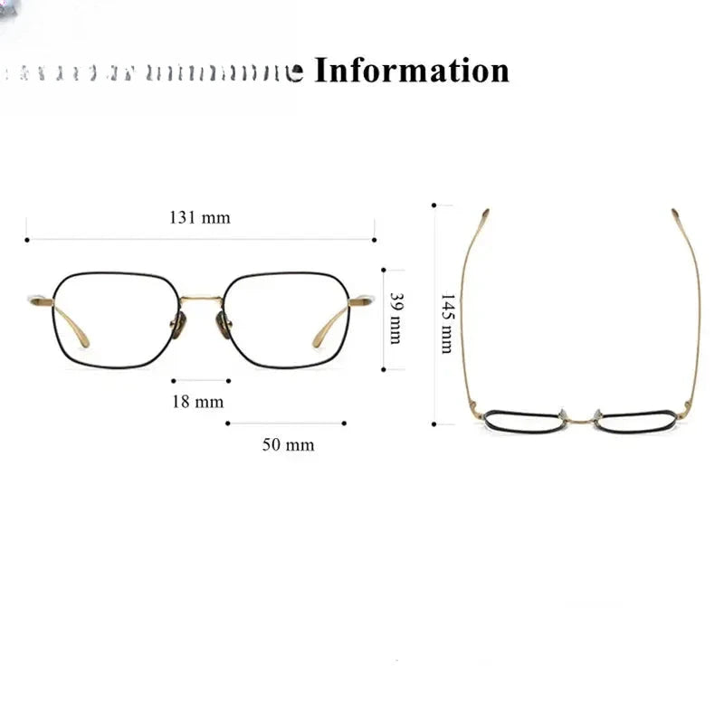 Women's Square Full Rim Titanium Prescription Glasses 503118 — view 2 | Rx Spectacle