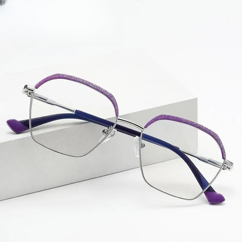 Women's Square Full Rim Alloy Prescription Glasses 3017 — view 1 | Rx Spectacle