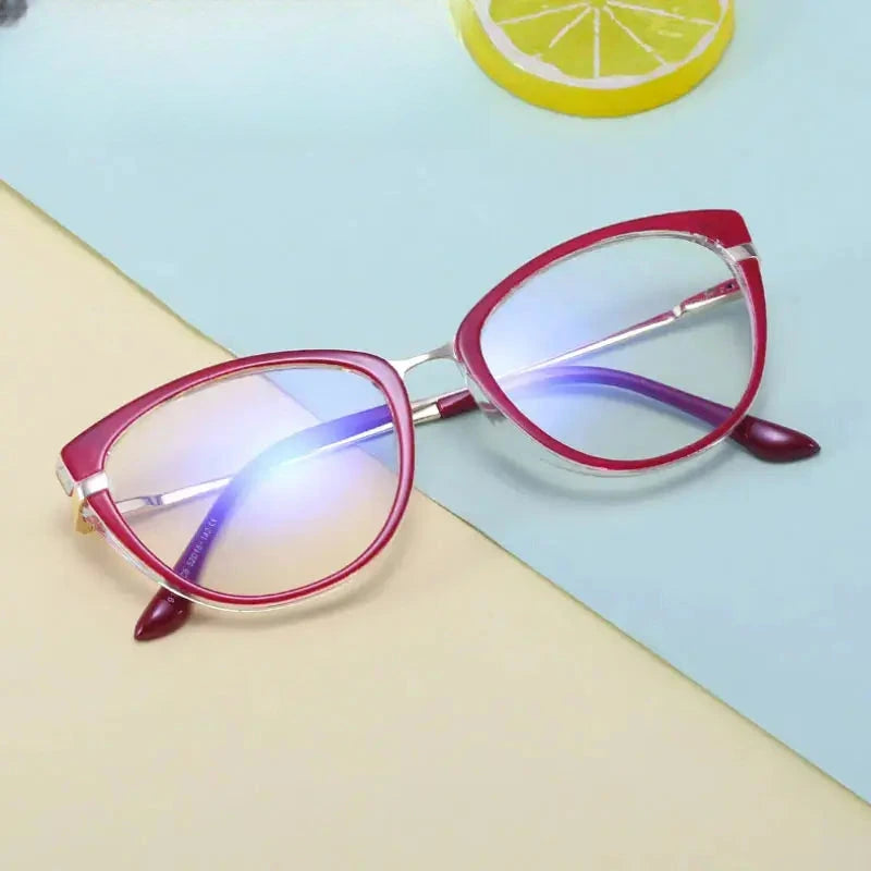Women's Cat Eye Full Rim TR90 Prescription Glasses 91506 — view 1 | Rx Spectacle